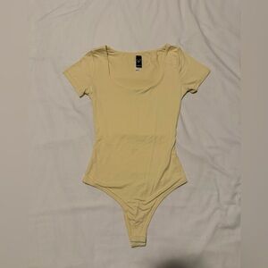 Windsor Light Yellow Scoop Neck Bodysuit